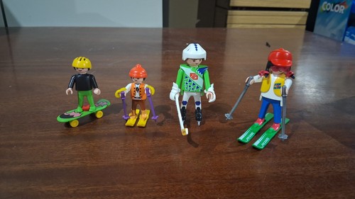 Playmobil skiers skateboarder - playmobil, skiers,