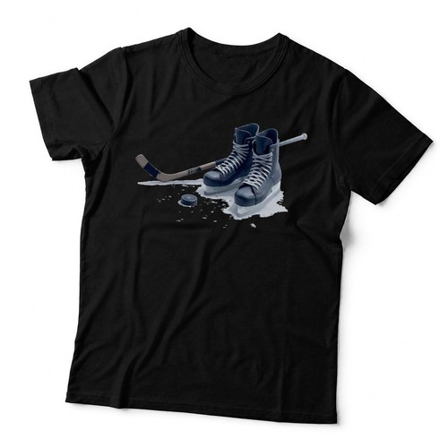 Ice hockey skates - ice, stick