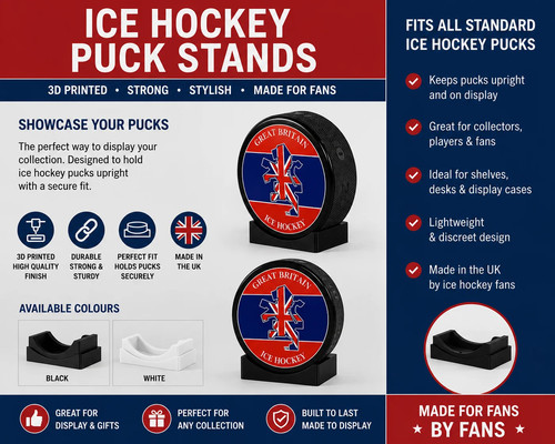 Ice hockey puck display - puck, stand