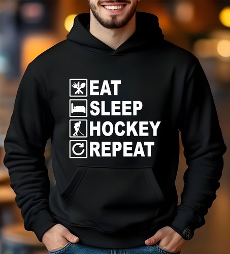 Hockey hoodie eat sleep repeat - hoodie,